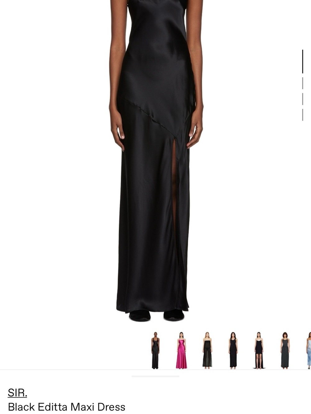 Black Editta Maxi Skirt - Sleek Satin Slip